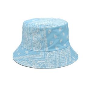 Baby blue bandana bucket hat
